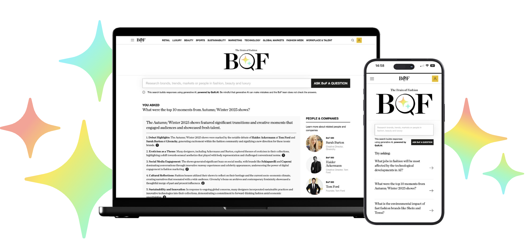 The Brain of Fashion interface